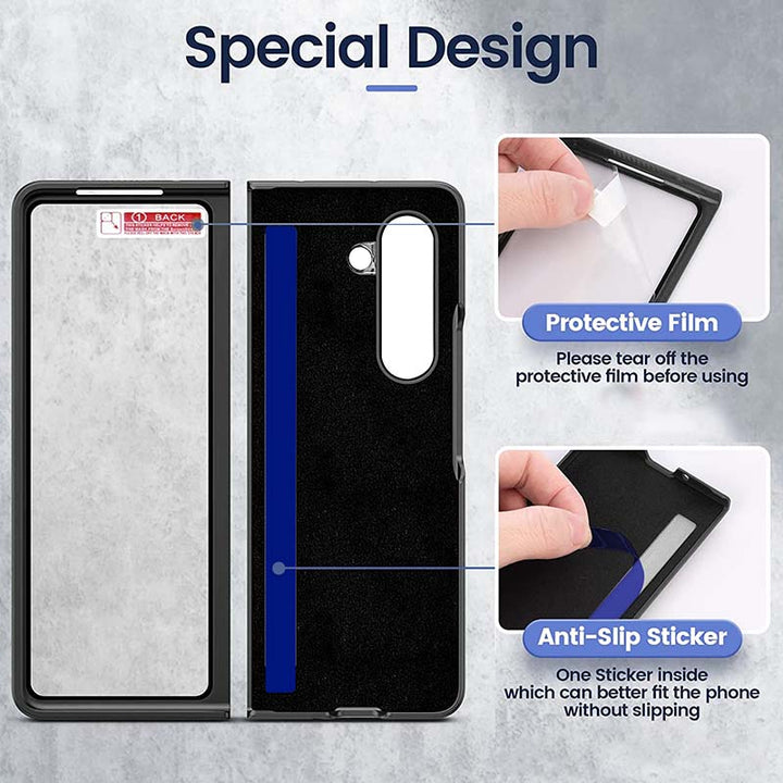 Anti-Drop-Telefonhülle aus Leder mit Ring von Samsung Fold Series