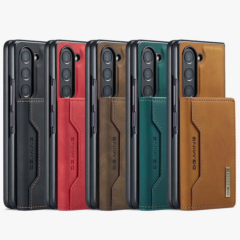 Samsung Fold Magnetkartenetui Schützende Leder-Telefonhülle
