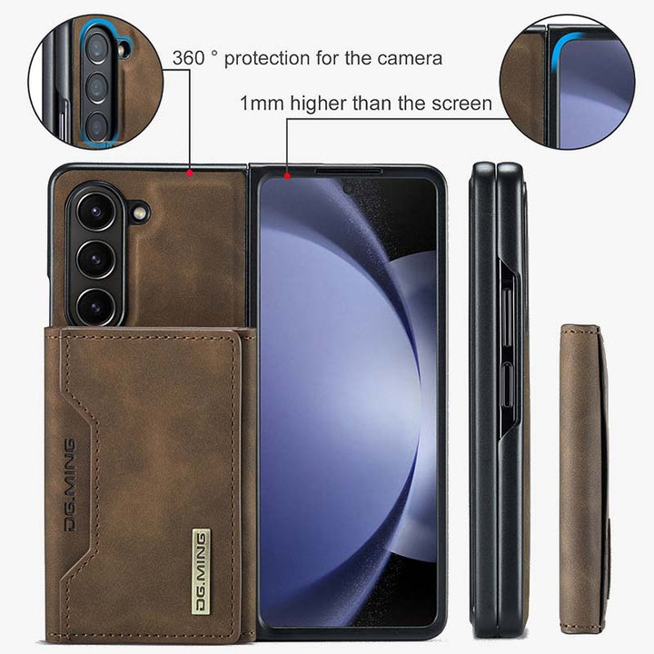 Samsung Fold Magnetkartenetui Schützende Leder-Telefonhülle