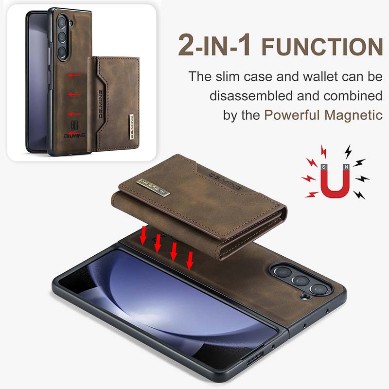 Samsung Fold Magnetkartenetui Schützende Leder-Telefonhülle