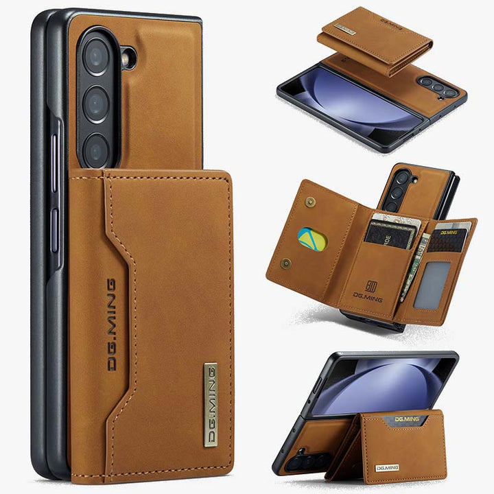 Samsung Fold Magnetkartenetui Schützende Leder-Telefonhülle