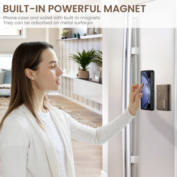 Samsung Fold Magnetkartenetui Schützende Leder-Telefonhülle
