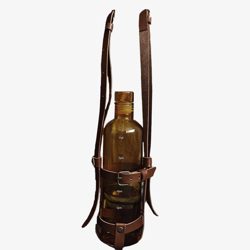 Riemenbecher-Set für Outdoor-Crossbody-Flaschenhülle aus Leder