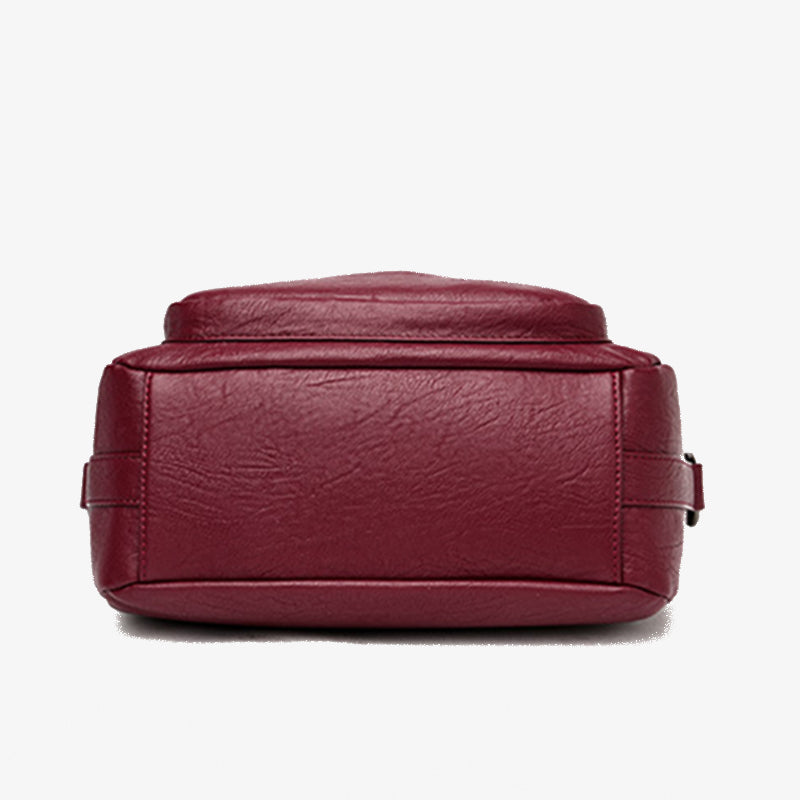 Umhängetasche mit zwei Fächern für Damen, schlichte, elegante Ledergeldbörse