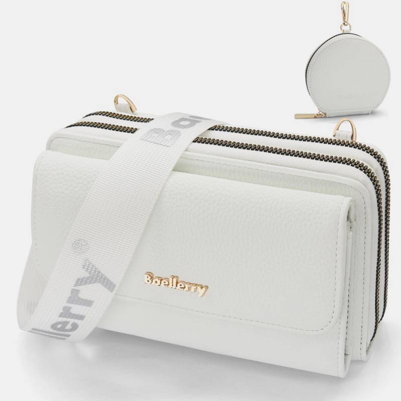 2 Pcs Telefon Tasche Geldbörse Faux Leder Frauen Umhängetasche Brieftasche