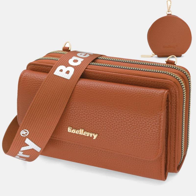 2 Pcs Telefon Tasche Geldbörse Faux Leder Frauen Umhängetasche Brieftasche