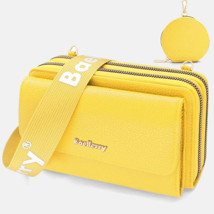 2 Pcs Telefon Tasche Geldbörse Faux Leder Frauen Umhängetasche Brieftasche