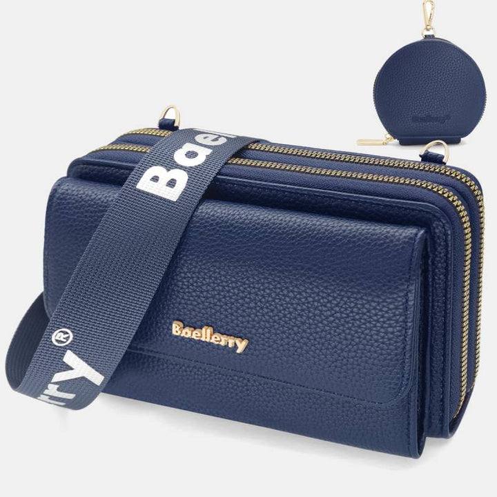 2 Pcs Telefon Tasche Geldbörse Faux Leder Frauen Umhängetasche Brieftasche
