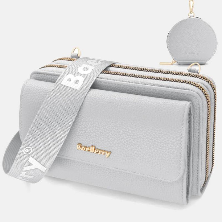 2 Pcs Telefon Tasche Geldbörse Faux Leder Frauen Umhängetasche Brieftasche