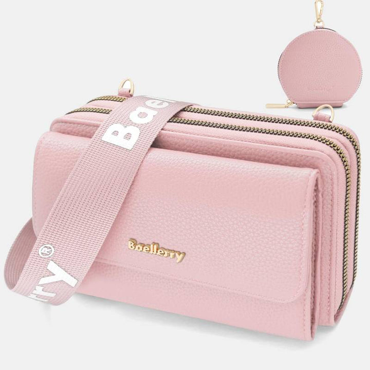 2 Pcs Telefon Tasche Geldbörse Faux Leder Frauen Umhängetasche Brieftasche