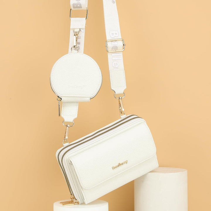 2 Pcs Telefon Tasche Geldbörse Faux Leder Frauen Umhängetasche Brieftasche