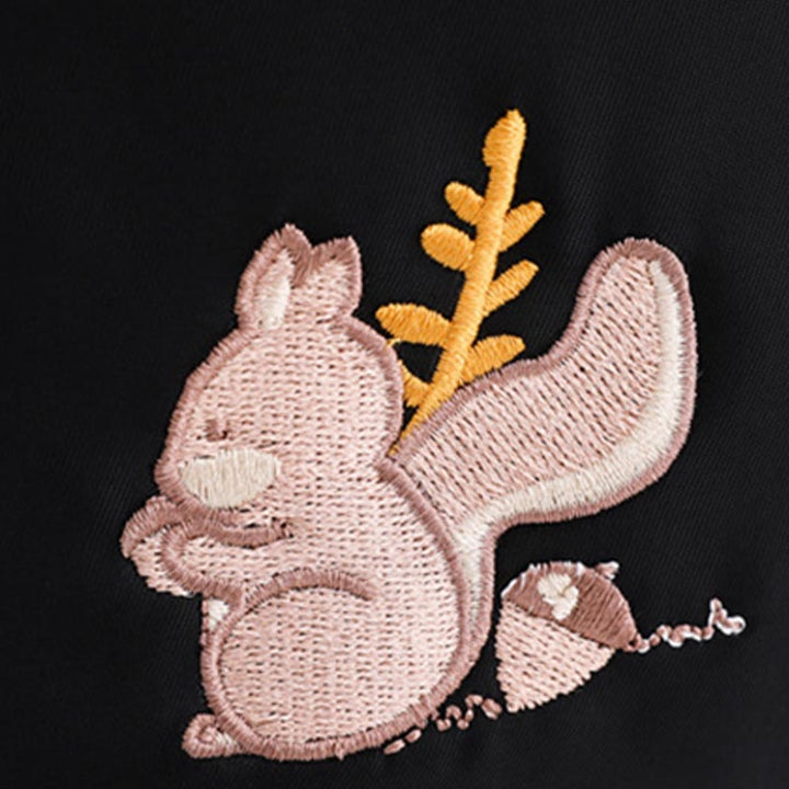 Oxford-Handytasche mit Eichhörnchen-Stickerei für Damen, leichte Umhängetasche