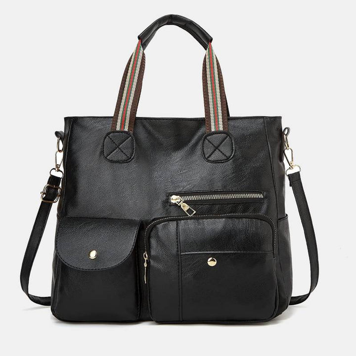Tragetasche mit mehreren Taschen für Damen, Schultertasche aus PU-Leder, Umhängetasche
