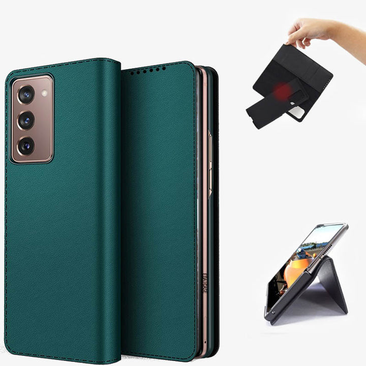 Samsung Z Fold 2/3/4/5/6 Geteilte Clamshell-Telefonhülle aus Leder
