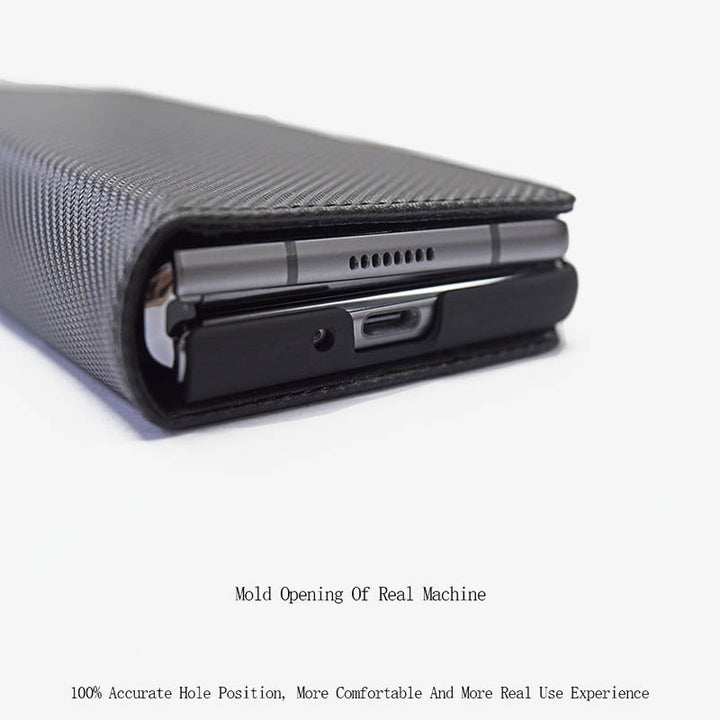 Samsung Z Fold 2/3/4/5/6 Geteilte Clamshell-Telefonhülle aus Leder