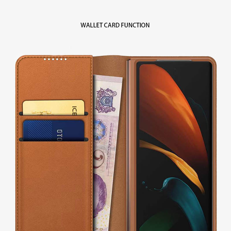 Samsung Z Fold 2/3/4/5/6 Geteilte Clamshell-Telefonhülle aus Leder