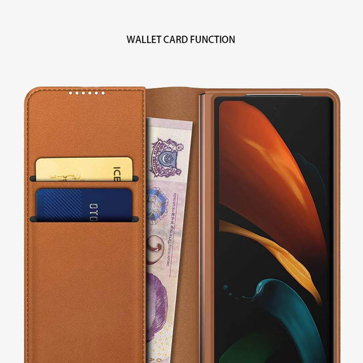 Samsung Z Fold 2/3/4/5/6 Geteilte Clamshell-Telefonhülle aus Leder
