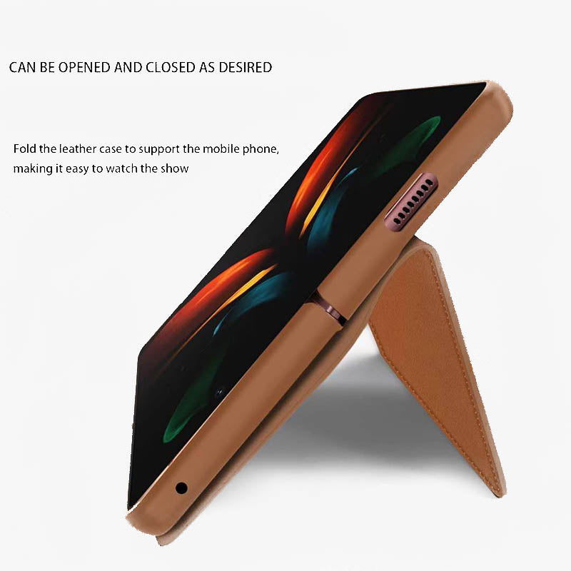 Samsung Z Fold 2/3/4/5/6 Geteilte Clamshell-Telefonhülle aus Leder