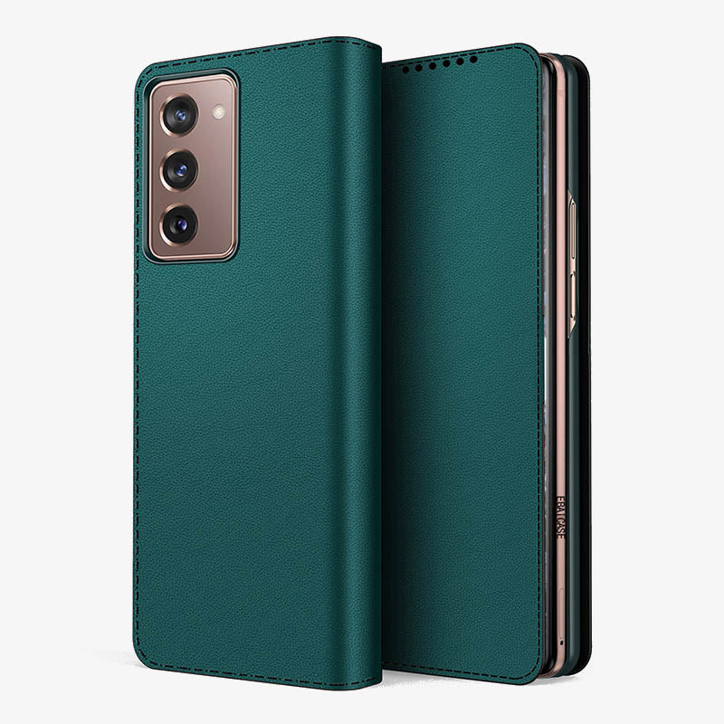 Samsung Z Fold 2/3/4/5/6 Geteilte Clamshell-Telefonhülle aus Leder