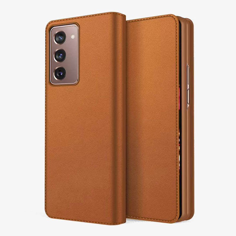 Samsung Z Fold 2/3/4/5/6 Geteilte Clamshell-Telefonhülle aus Leder