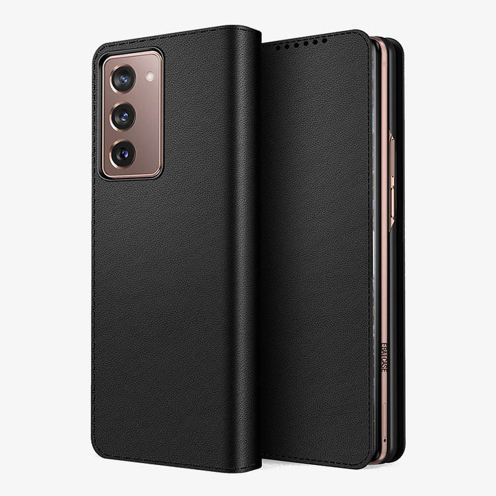 Samsung Z Fold 2/3/4/5/6 Geteilte Clamshell-Telefonhülle aus Leder