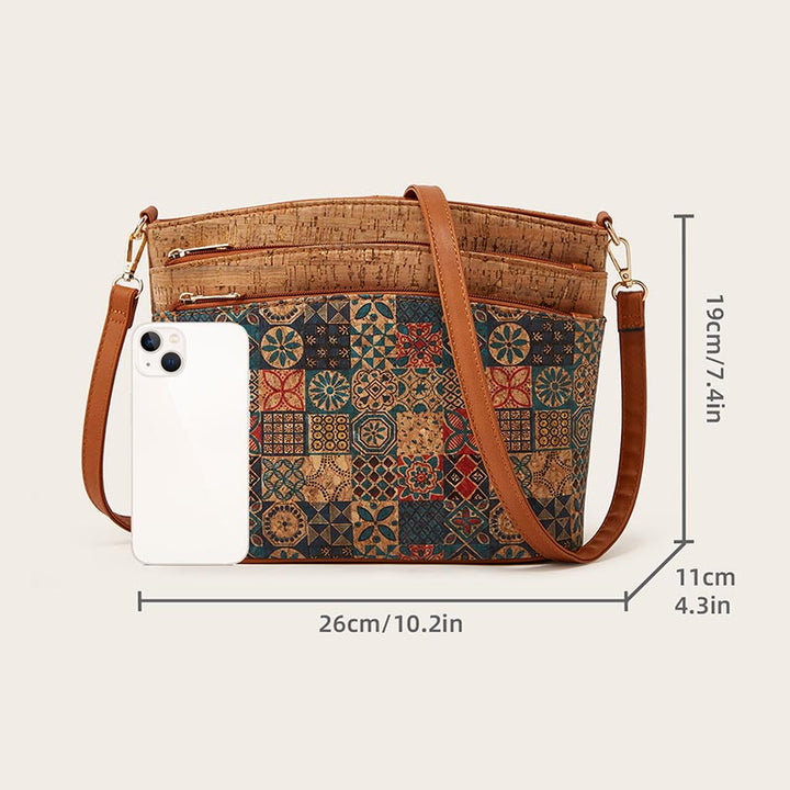 Umhängetasche mit Blumenmuster, für Damen, Retro-Schultertasche