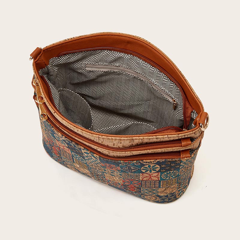 Umhängetasche mit Blumenmuster, für Damen, Retro-Schultertasche