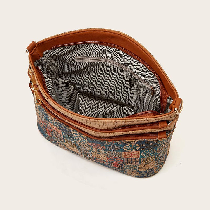 Umhängetasche mit Blumenmuster, für Damen, Retro-Schultertasche