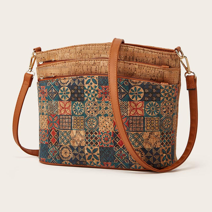 Umhängetasche mit Blumenmuster, für Damen, Retro-Schultertasche