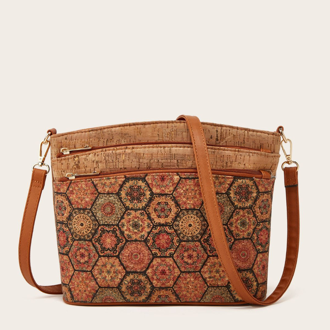 Umhängetasche mit Blumenmuster, für Damen, Retro-Schultertasche