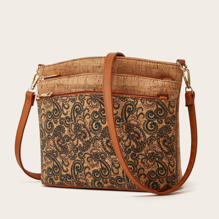 Umhängetasche mit Blumenmuster, für Damen, Retro-Schultertasche