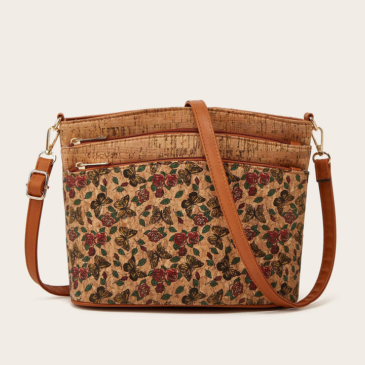 Umhängetasche mit Blumenmuster, für Damen, Retro-Schultertasche