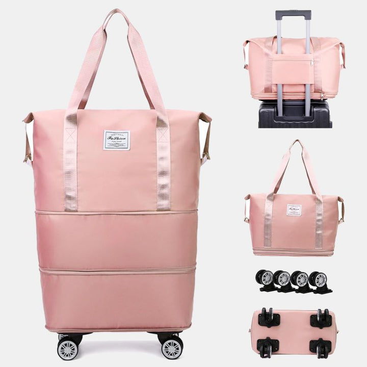 Erweiterbare Reisetasche mit abnehmbaren Rädern, große Einkaufstasche, Handtasche, Geldbörse