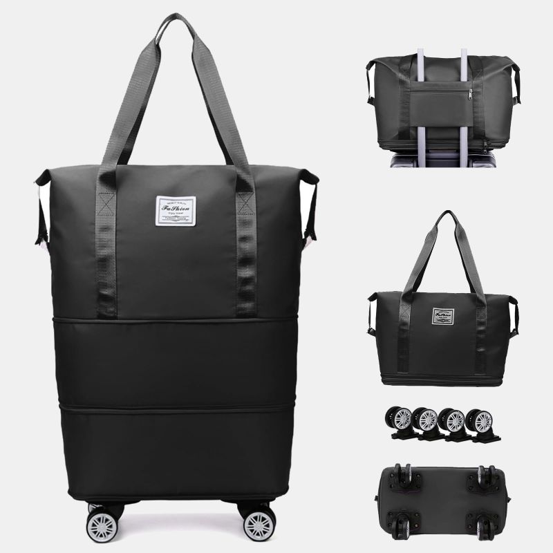 Erweiterbare Reisetasche mit abnehmbaren Rädern, große Einkaufstasche, Handtasche, Geldbörse