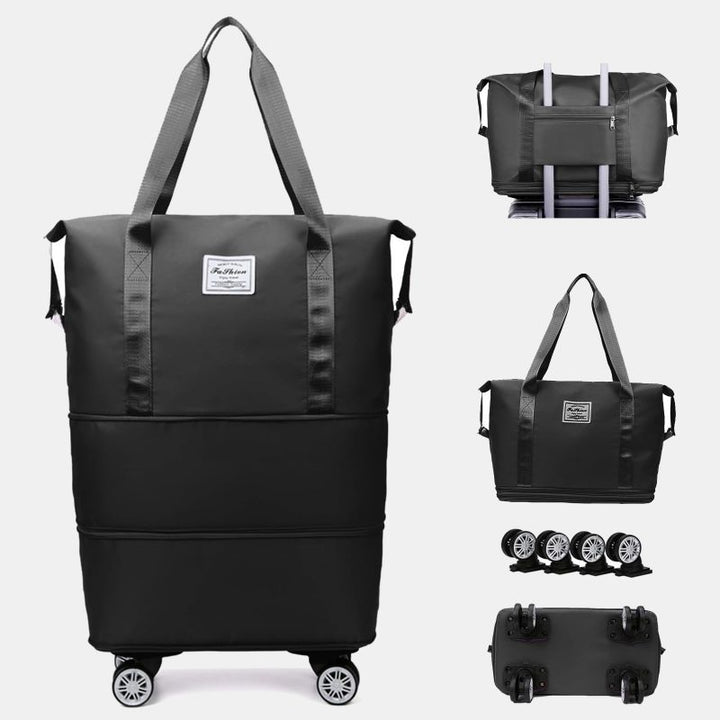 Erweiterbare Reisetasche mit abnehmbaren Rädern, große Einkaufstasche, Handtasche, Geldbörse