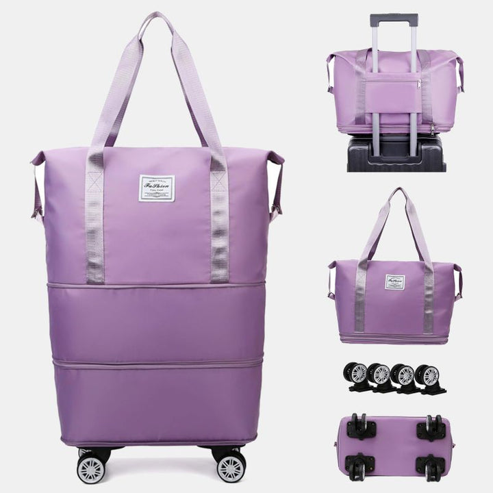 Erweiterbare Reisetasche mit abnehmbaren Rädern, große Einkaufstasche, Handtasche, Geldbörse