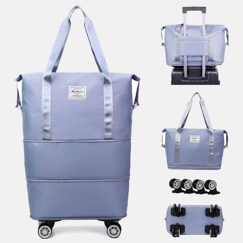 Erweiterbare Reisetasche mit abnehmbaren Rädern, große Einkaufstasche, Handtasche, Geldbörse