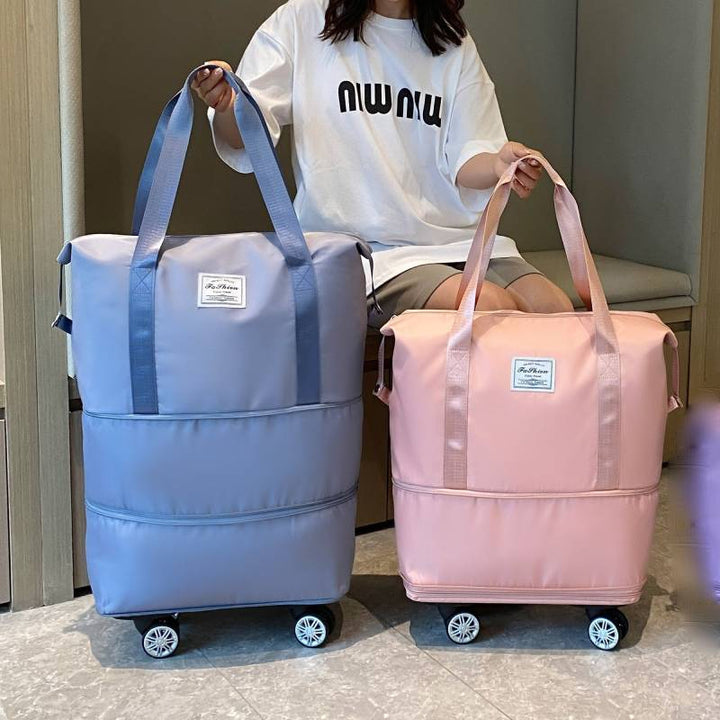 Erweiterbare Reisetasche mit abnehmbaren Rädern, große Einkaufstasche, Handtasche, Geldbörse
