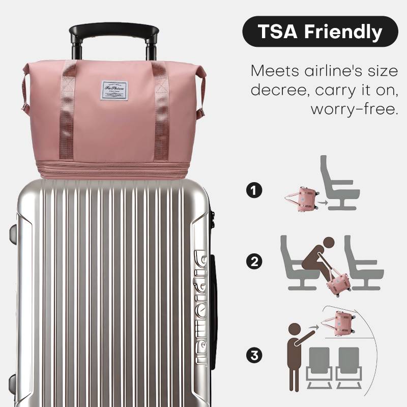 Erweiterbare Reisetasche mit abnehmbaren Rädern, große Einkaufstasche, Handtasche, Geldbörse