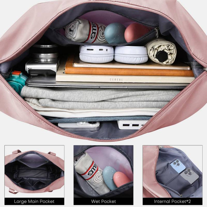 Erweiterbare Reisetasche mit abnehmbaren Rädern, große Einkaufstasche, Handtasche, Geldbörse