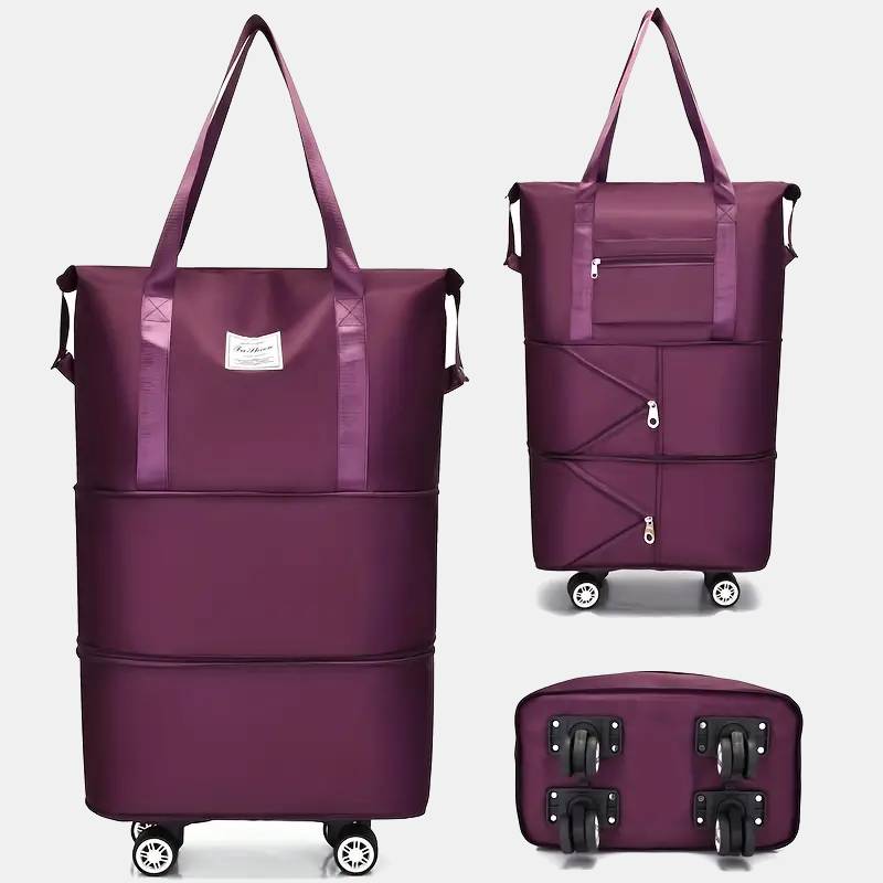Erweiterbare Reisetasche mit abnehmbaren Rädern, große Einkaufstasche, Handtasche, Geldbörse