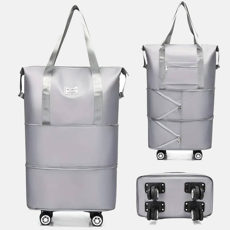 Erweiterbare Reisetasche mit abnehmbaren Rädern, große Einkaufstasche, Handtasche, Geldbörse