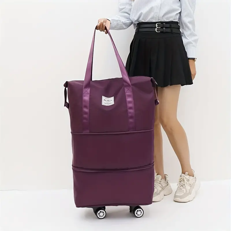 Erweiterbare Reisetasche mit abnehmbaren Rädern, große Einkaufstasche, Handtasche, Geldbörse