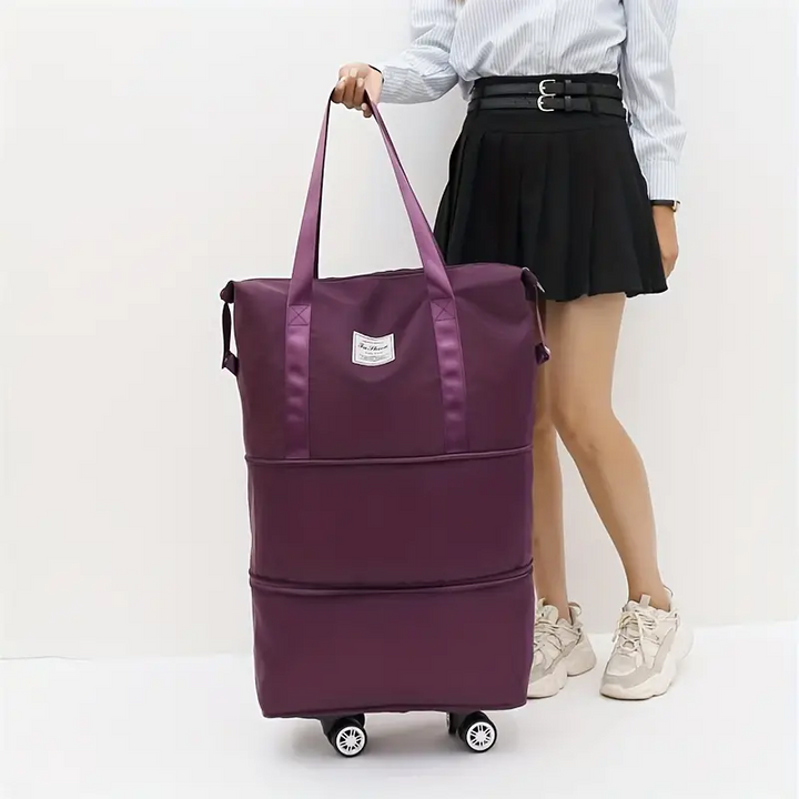 Erweiterbare Reisetasche mit abnehmbaren Rädern, große Einkaufstasche, Handtasche, Geldbörse