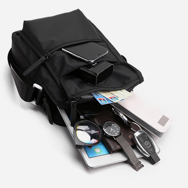 Tragbare Umhängetasche aus Nylon für Herren, minimalistische Schultertasche