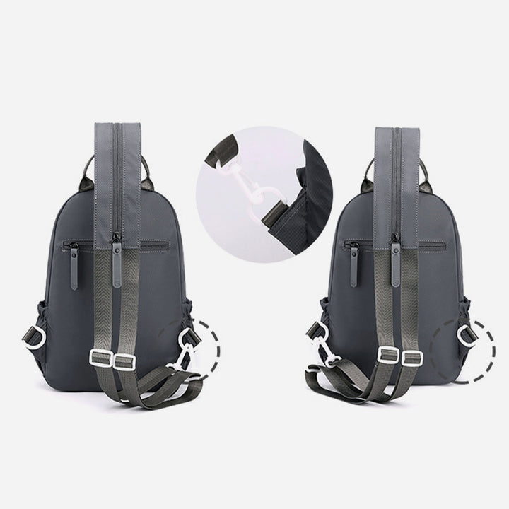 Multifunktionale Nylon Brusttasche für Frauen Männer Cabrio Rucksack