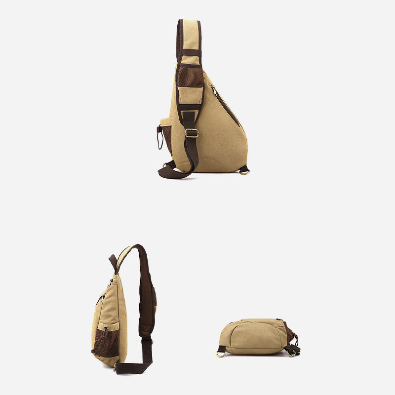 Multifunktionale Fahrradgeldbörse für Herren, große Kapazität, Schultertasche aus Canvas