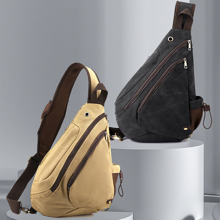 Multifunktionale Fahrradgeldbörse für Herren, große Kapazität, Schultertasche aus Canvas
