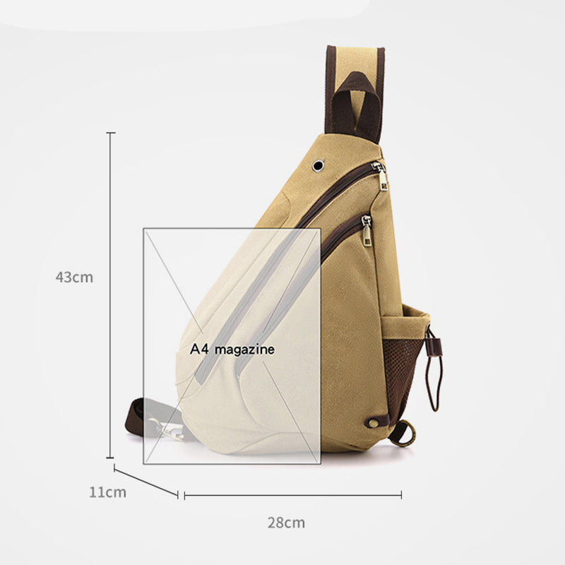 Multifunktionale Fahrradgeldbörse für Herren, große Kapazität, Schultertasche aus Canvas