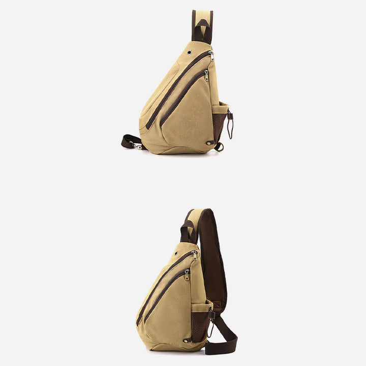 Multifunktionale Fahrradgeldbörse für Herren, große Kapazität, Schultertasche aus Canvas